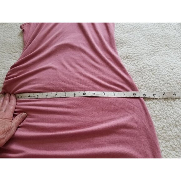 AQUA Women's Ruched Midi Sleeveless Body-con Dress Mauve Size S - Picture 7 of 9